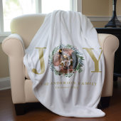 "Vreugde" Kerstkrans aangepaste foto Fleece Deken