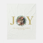 "Vreugde" Kerstkrans aangepaste foto Fleece Deken (Voorkant)