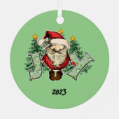 Vreugde Kerstman Kerstmis Metalen Ornament (Achterkant)