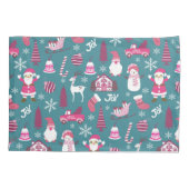 Vreugde Kerstmis Turquoise Kussensloop (Achterkant)