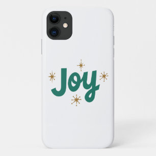 Vreugde Kerstmis Witte en blauwe tekst iPhone 11 Hoesje