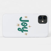 Vreugde Kerstmis Witte en blauwe tekst Case-Mate iPhone Case (Achterkant (horizontaal))