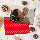 Vreugde Kerstmis Zegeningen Religieuze Fotokaart Folie Feestdagenkaart