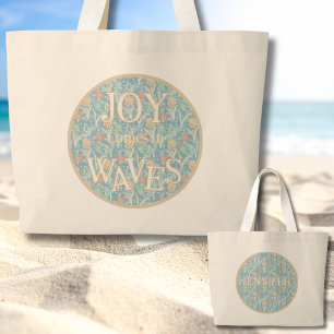 Vreugde komt in golven – Boho Strand Grote Tote Bag