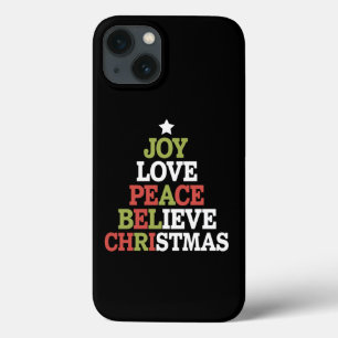 Vreugde Liefde Vrede Geloof Kerstboom Familie iPhone 13 Hoesje
