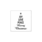 Vreugde, liefde, vrede, vrolijk kerstfeest 	rubberstempel (Afrduk)