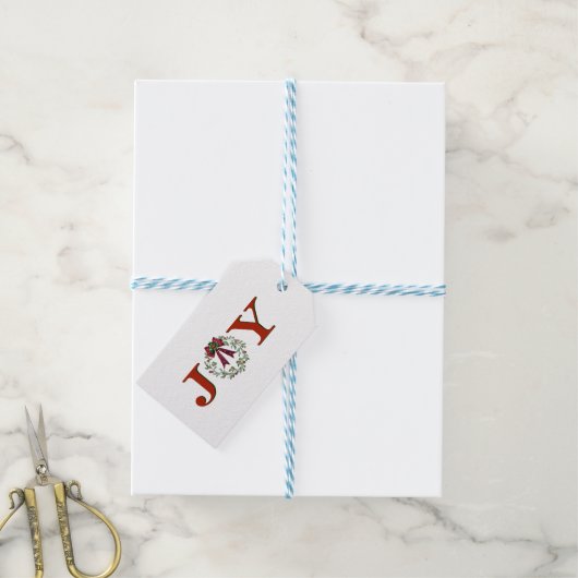 Vreugde met krans cadeaulabel (Met Touw)
