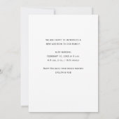 vreugde over de geboorte van het rode script kaart (Achterkant)