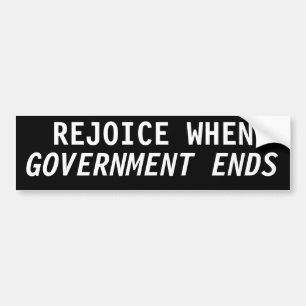 Vreugde over het einde van de regering bumpersticker