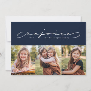 Vreugde religieuze vakantie marine drie foto kaart