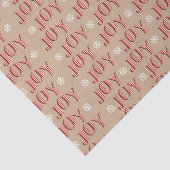Vreugde rood en beige Kerstmis Tissuepapier (Detail)