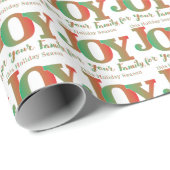 Vreugde Rood Groen Kerstmis Vakantie Wrapping Papi Cadeaupapier (Rol Hoek)