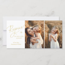 Vreugde Script Christmas Photo Holiday Kaart