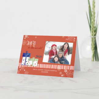 VREUGDE VOOR DE WERELD Kerstfoto Feestdagen Kaart