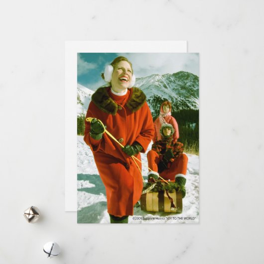 "VREUGDE VOOR DE WERELD" Platte Kerstkaart (Voorkant / Achterkant in situ)