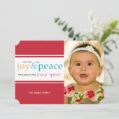 vreugde & vrede feestdagenkaart (Staand voorkant)