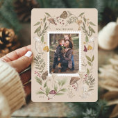 Vreugde Vrede Liefde Aquarel Bosachtige Paddenstoe Feestdagenkaart