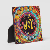 Vreugde Whimsical Leuk Kleurrijke Kerstmis Ezel Fotoplaat (Voorkant)