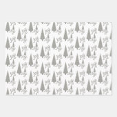 Vreugde Xmas Boom Houndstooth Wit Bourgondië Groen Inpakpapier Vel (Voorkant)