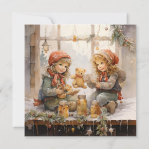 Vreugdeharten: Kerstwarmte Feestdagenkaart