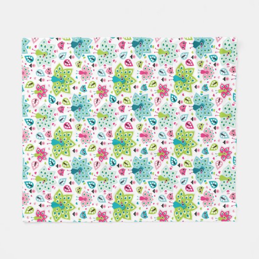 vreugdevogel en uil fleece deken (Voorkant (Horizontaal))