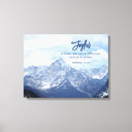 Vreugdevol in hoop Christelijke Inspirerend berg Canvas Afdruk