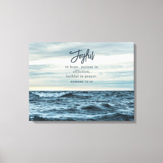Vreugdevol in hoop Christelijke Inspirerend oceaan Canvas Afdruk (Voorkant)