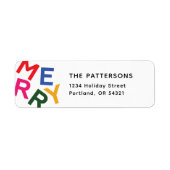 Vreugdevolle belettering vakantie retour adres etiket (Voorkant)