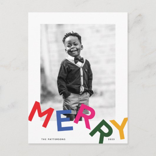 Vreugdevolle belettering vakantiefoto Briefkaart (Voorkant)