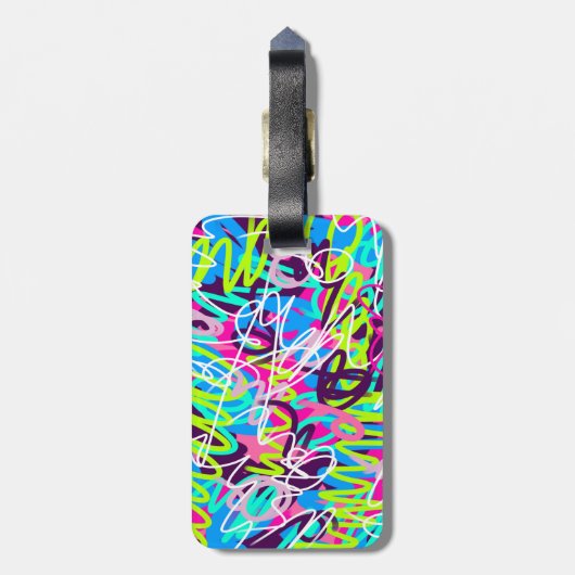 Vreugdevolle kleuren Modern Abstract Bagagelabel (Achterkant verticaal)