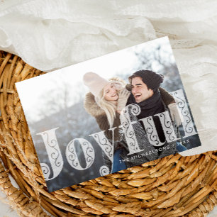 Vreugdevolle overlay koraal foto kerstvakantie feestdagenkaart