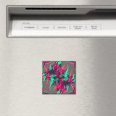 Vreugdevolle rode fractal magneet (Insitu (Vaatwasser))