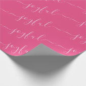 Vreugdevolle scrolltekst in roze kerst cadeaupapier (Hoek)