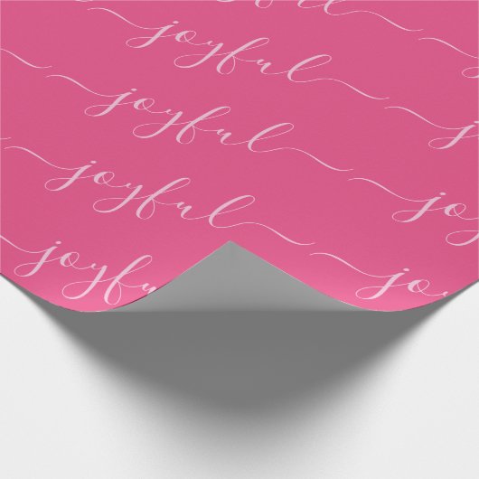 Vreugdevolle scrolltekst in roze kerst cadeaupapier (Hoek)