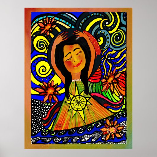 Vreugdevolle sereniteit: een viering van innerlijk poster (Voorkant)