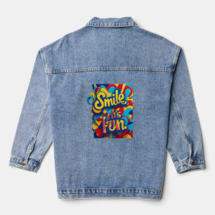 "vreugdevolle uitdrukking" denim jacket