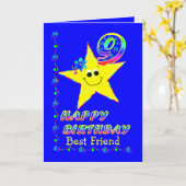 Vriend 9de verjaardag van de sterren voor meisjes kaart (Gele Bloem)