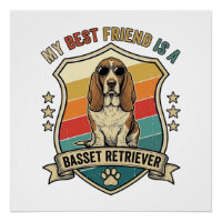 Vriend Basset Retriever Hond Zonnebril Retro Schil