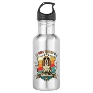 Vriend Basset Retriever Hond Zonnebril Retro Schil Waterfles