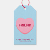 Vriend blauw roze gesprekshart Valentijns Cadeaulabel (Voorkant)