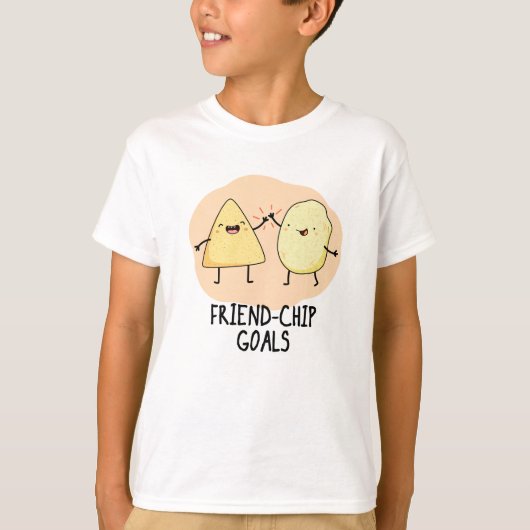 Vriend-Chip Goals Grappige Chip Pun T-shirt (Voorkant)