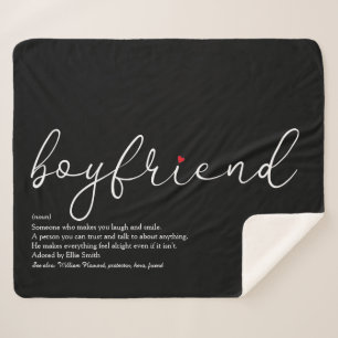 Vriend Definitie Liefde Hart Elegant Schrift Sherpa Deken