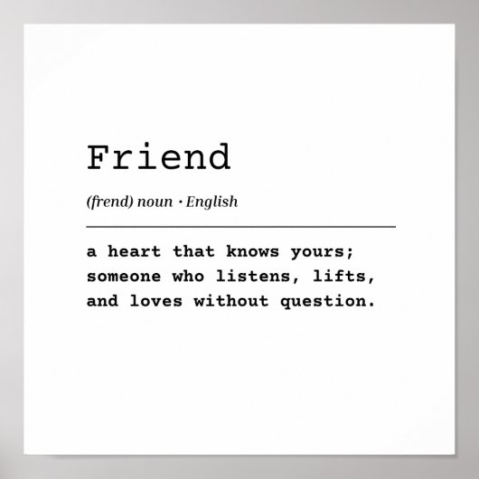 Vriend – een hart dat de jouwe kent poster (Voorkant)