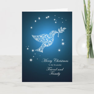 Vriend en familie, Dove of peace kerstkaart Feestdagen Kaart
