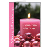 Vriend en haar Partner Merry-kerstkaart (Voorkant)