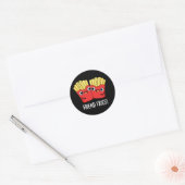 Vriend Fries Grappig BFF Pun Donker BG Ronde Sticker (Envelop)