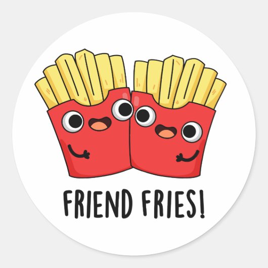 Vriend Fries Grappig BFF Pun Ronde Sticker (Voorkant)
