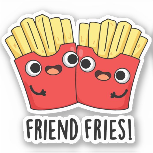 Vriend Fries Grappig BFF Pun Sticker (Voorkant)