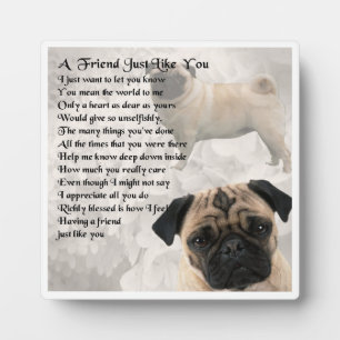 Vriend Gedicht Plaquette - Pug Hond Ontwerp Fotoplaat