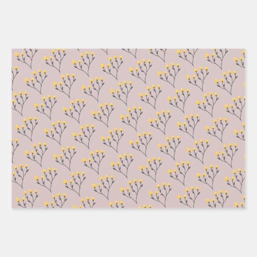 Vriend Geel Botanisch Inpakpapier Vellen (Voorkant 2)